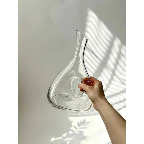 Vintage Lenox Tuscany Round Clear Asymmetrical Glass Decanter - Picture 2 of 9